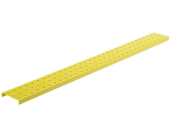 Two Yellow 3" x 32" Metal Pegboard Strips