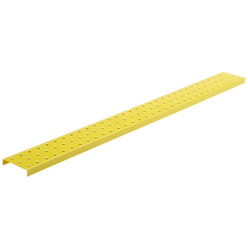 Two Yellow 3" x 32" Metal Pegboard Strips