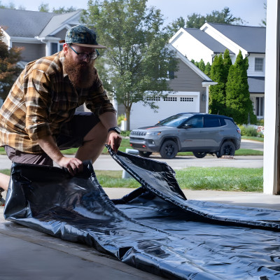 20ft x 8ft 6in Raised Edge Garage Floor Mat - Heavy Duty