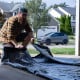 20 ft x 8 ft 6 in Garage Floor Containment Mat with Raised Edges