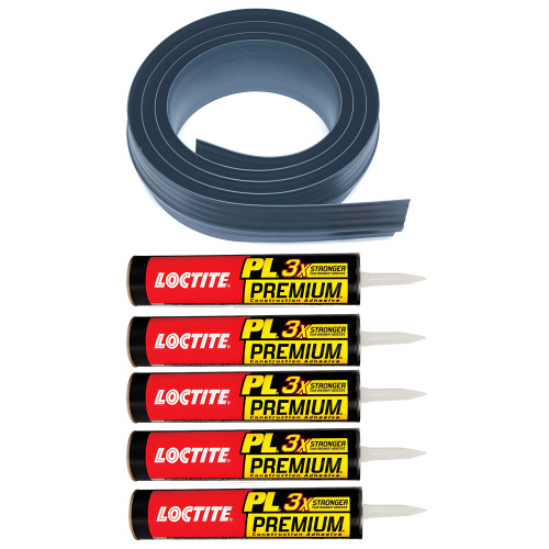 50ft Gray Garage Door Threshold with Adhesive