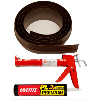 Garage Door Threshold Floor Seal Kit with Adhesive, 10 ft 3 in, Brown