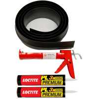 18 ft 6 in Black Vinyl Garage Door Threshold Seal Kit with Adhesive