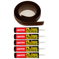 50 ft Brown Garage Door Threshold Seal Kit with Adhesive & Calk Gun
