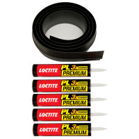 Garage Door Threshold Floor Seal Kit - 50 ft Black with Adhesive