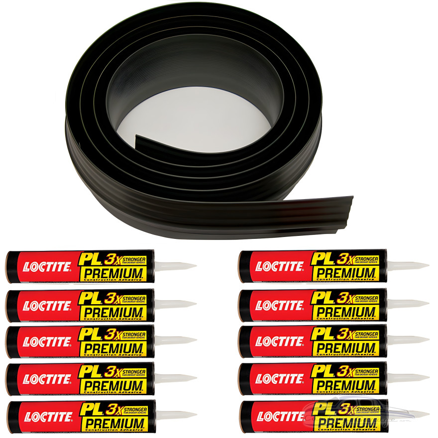 100ft Black Garage Door Threshold with Adhesive 100ft Black Garage Door Threshold with Adhesive