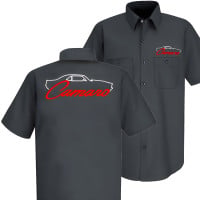 Chevy Camaro 1st Gen Silhouette Embroidered Mechanic Work Shirt