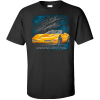1997 C5 Chevy Corvette Yellow Graphic T-Shirt - Black Cotton Tee