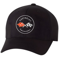 Chevrolet C1 Corvette Crossed Flags Embroidered Black Cap