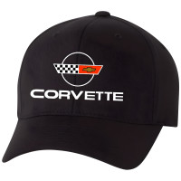 C4 Corvette Embroidered Logo Moisture-Wicking Baseball Cap - Black