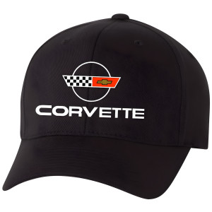 C4 Corvette Embroidered Logo Moisture-Wicking Cap - Black