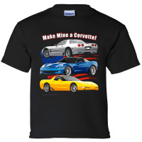 Make Mine a Corvette C5 & C6 Kids/Youth T-Shirt - USA Flag