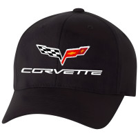 C6 Corvette Hat - Black Moisture-Wicking Embroidered Cap