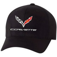 C7 Corvette Embroidered Cap - Black Moisture-Wicking