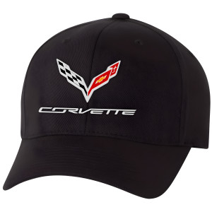 C7 Corvette Embroidered Cap - Black Moisture-Wicking