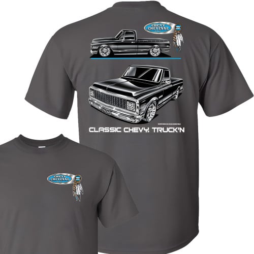 Chevy C10 Cheyenne Blackline Classic Truck T-Shirt