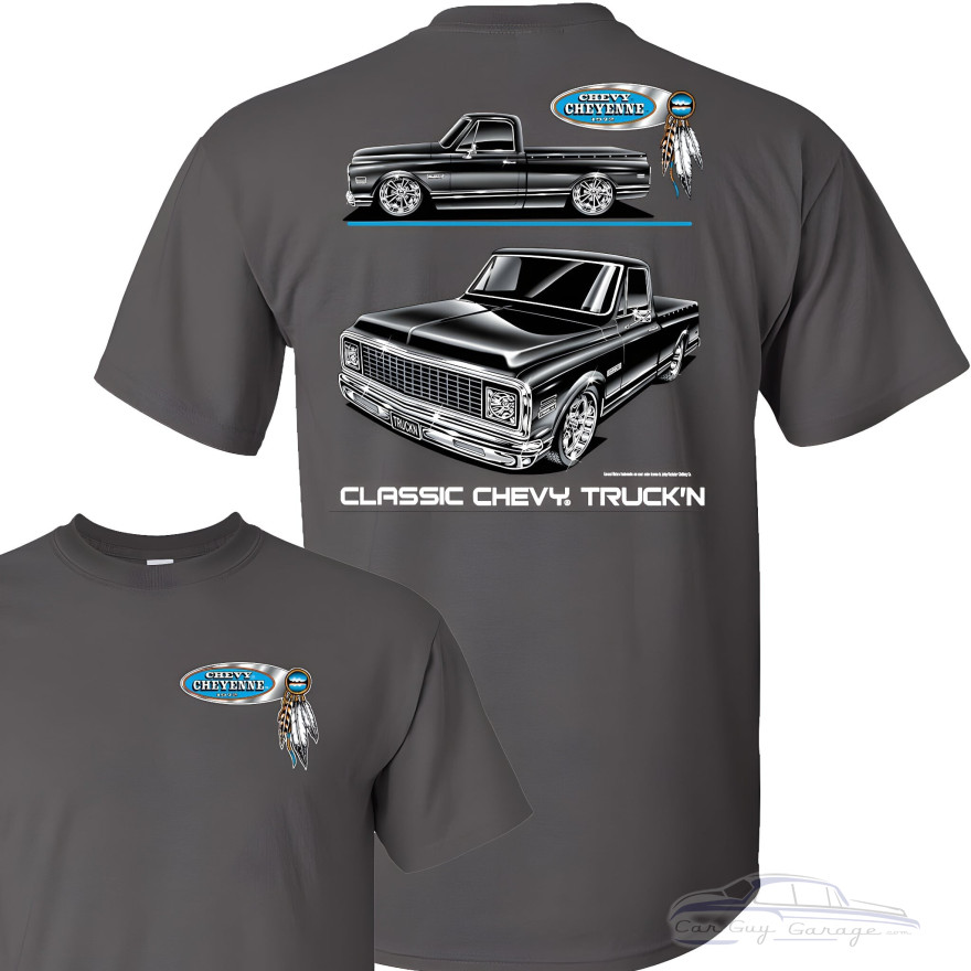 Chevy C10 Cheyenne Blackline Classic Truck T-Shirt