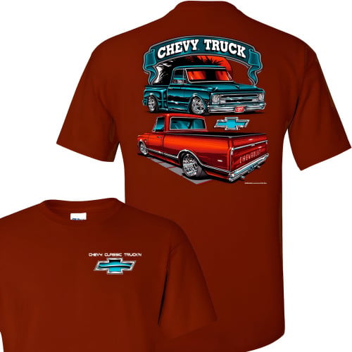 Chevy C10 Classic Truck T-Shirt - Maroon Vintage Graphic