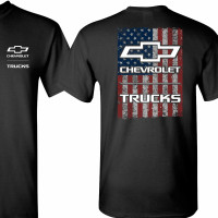 Chevy Truck American Flag T-Shirt - Officially Licensed Chevrolet