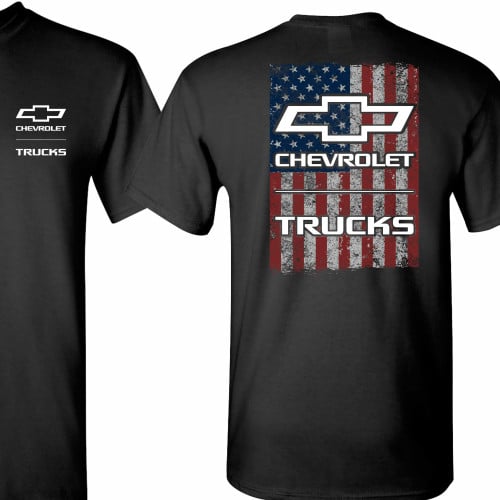 Chevy Truck American Flag T-Shirt - Officially Licensed Chevrolet