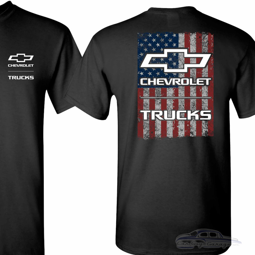Chevy Truck American Flag T-Shirt - Officially Licensed Chevrolet