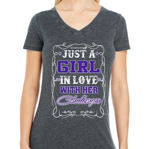 Girl in Love with Her Challenger Tshirt 