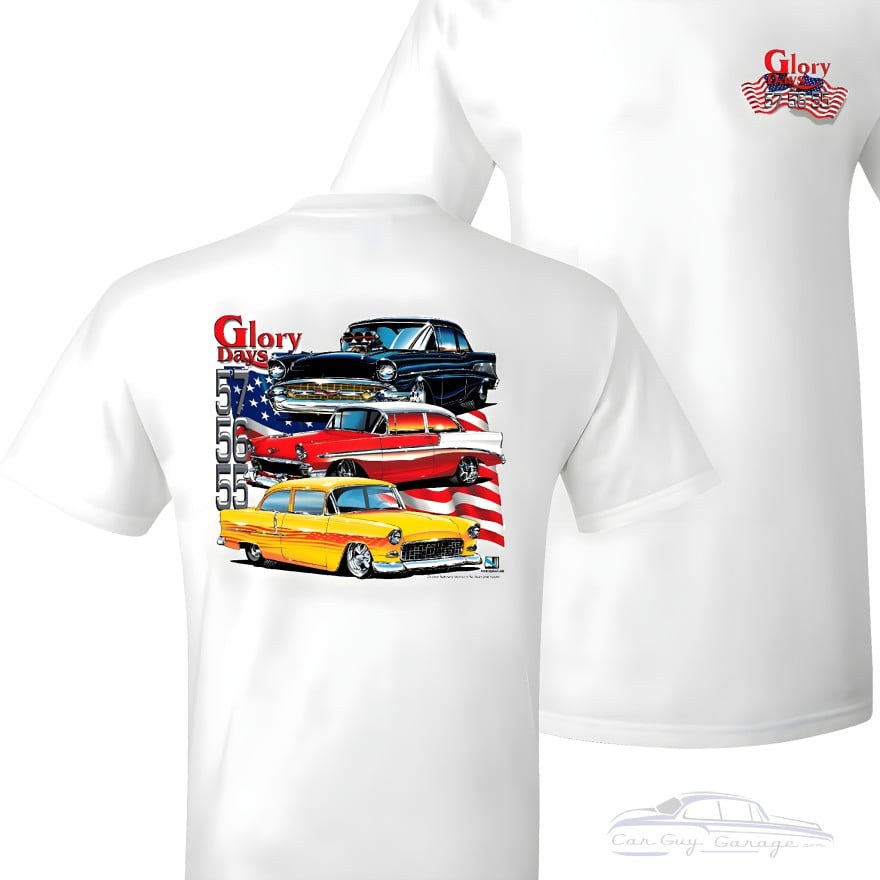 GM Licensed Chevy Tri-Five Glory Days 55-57 Bel Air/Nomad T-Shirt