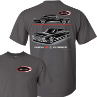 Chevy Impala Blackline Classic T-Shirt - Front and Back Print