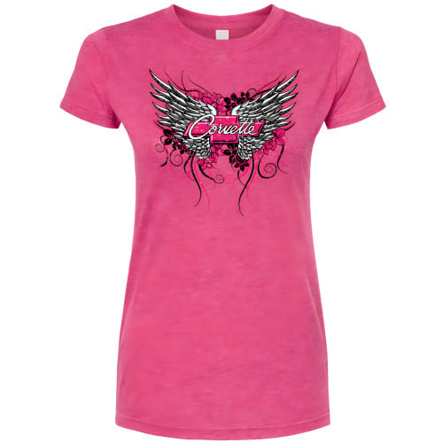 Women's Pink Corvette Wing Graphic T-Shirt