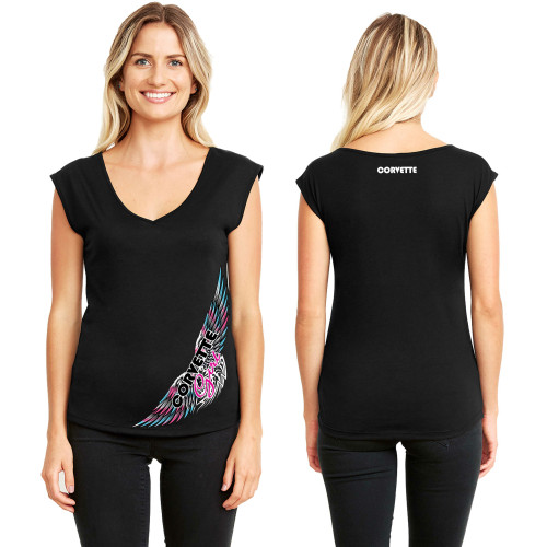 Ladies Corvette Wing Wrap T-Shirt