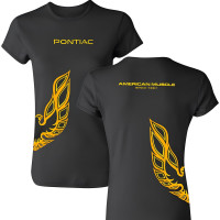 Women's Pontiac Firebird Wrap T-Shirt - Black/Gold Hood Bird