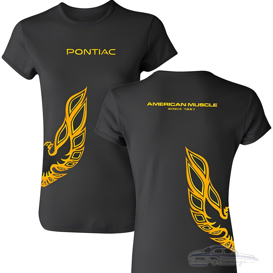 Women's Pontiac Firebird Wrap T-Shirt - Black/Gold Hood Bird