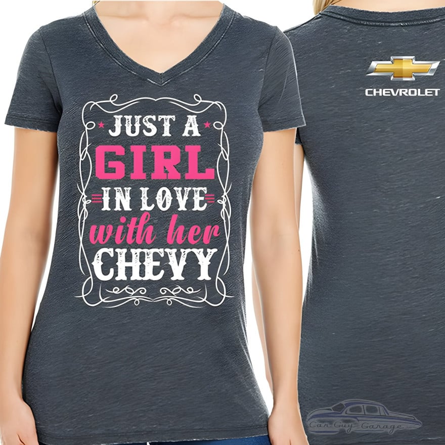 Chevrolet Women's V-Neck Just a Girl in Love with Her Chevy Tee