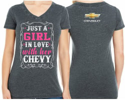 Girl in Love with her Chevy Tshirt 
