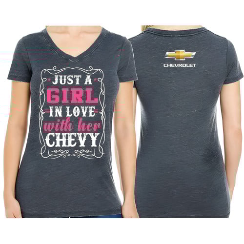 Girl in Love with her Chevy Tshirt 