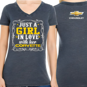 Just a Girl in Love with Her Chevrolet Corvette Women's V-Neck T-Shirt