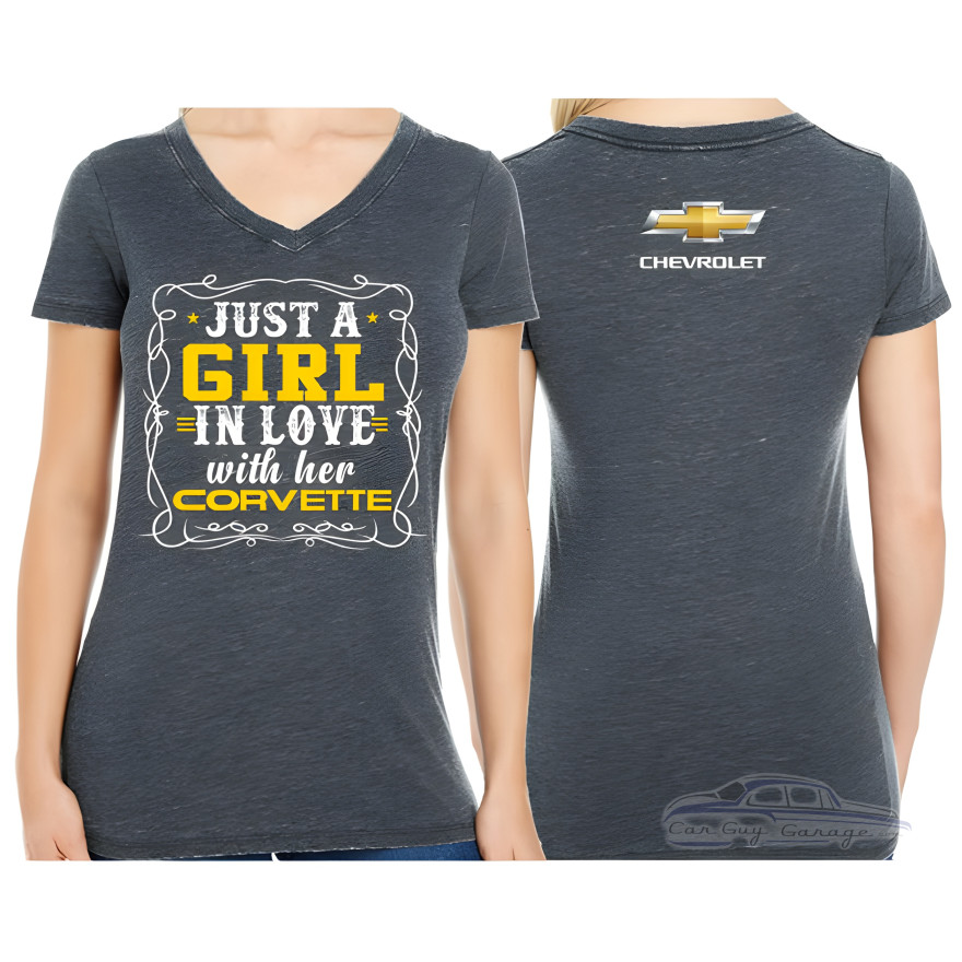 Girl in Love with her Corvette Tshirt Girl in Love with her Corvette Tshirt