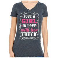 Just a Girl In Love with Her Truck Women's V-Neck T-Shirt