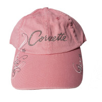 Women's Pink Corvette Glitter Logo Baseball Cap