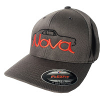 Chevy Nova Silhouette Embroidered Flexfit Cap - Gray