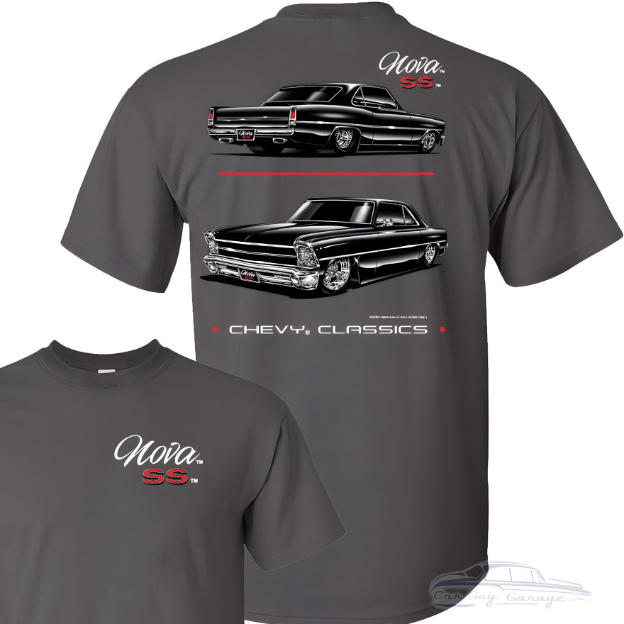Chevy Nova SS Blackline Charcoal Graphic T-Shirt