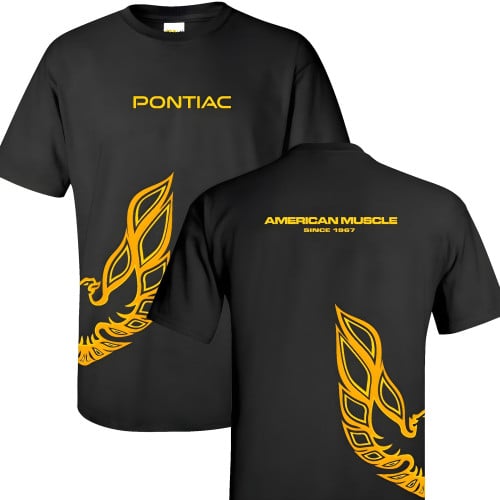 Pontiac Firebird Trans Am Screaming Chicken Wrap T-Shirt - Black/Gold