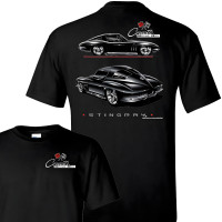 C2 Corvette Sting Ray Split-Window Graphic T-Shirt (Black)
