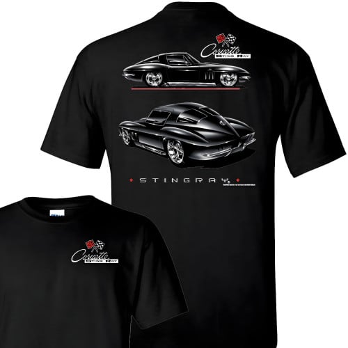 C2 Corvette Sting Ray Split-Window Graphic T-Shirt (Black)