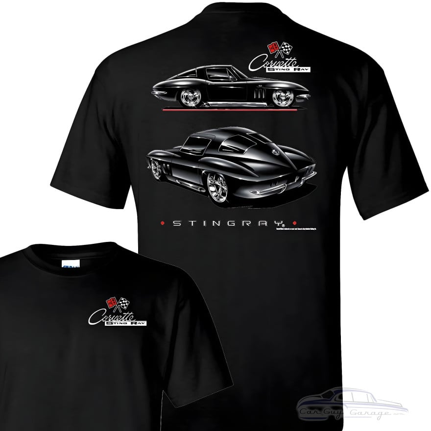 C2 Corvette Sting Ray Split-Window Graphic T-Shirt (Black)