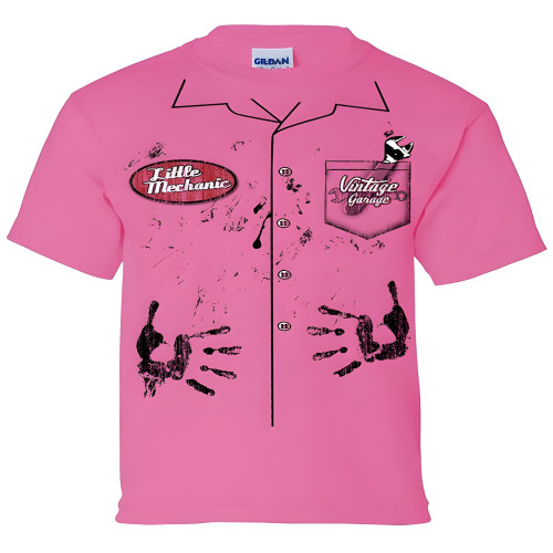 Youth Vintage Pink Little Mechanic Tshirt 