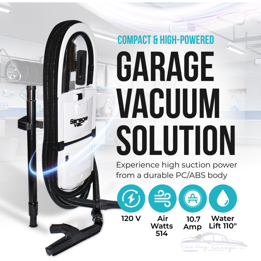 White Garage Vacuum with Accessories White Garage Vacuum with Accessories