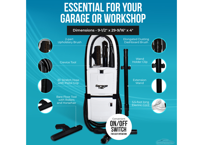 White Garage Vacuum with Accessories