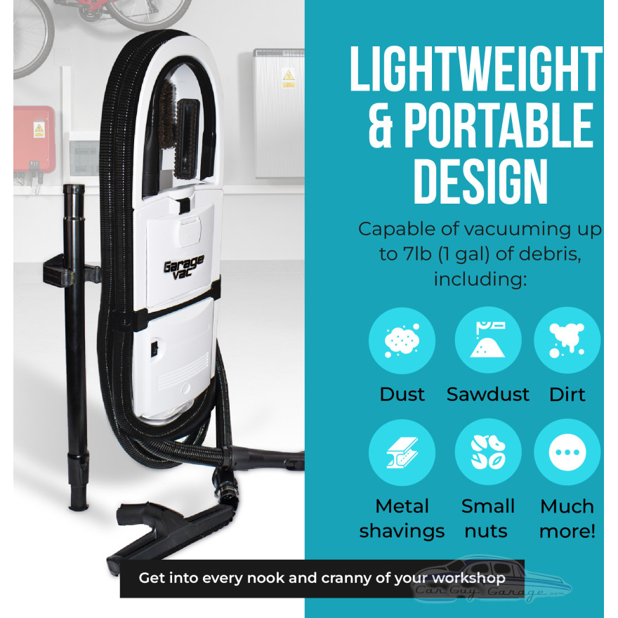 White Garage Vacuum with Accessories White Garage Vacuum with Accessories