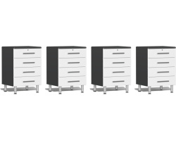 White Modular Set of 4 Four Drawer Base Cabinets
